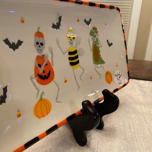 Dancing Skeletons In Halloween Costumes Rectangular Ceramic Platter - Picture 16 of 16